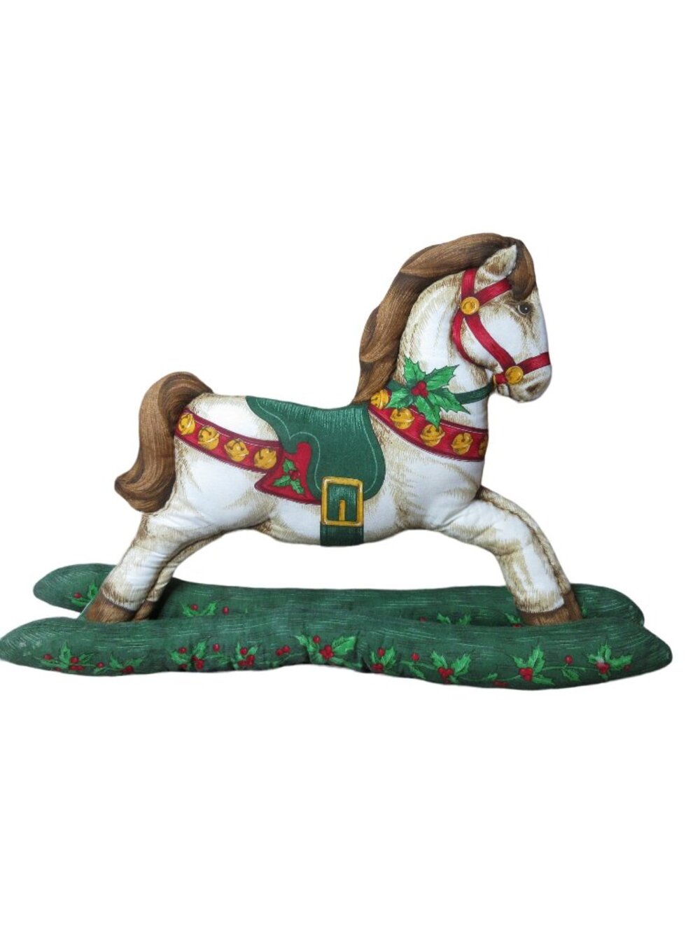 Plush Christmas Rocking Horse - Handmade 18"
